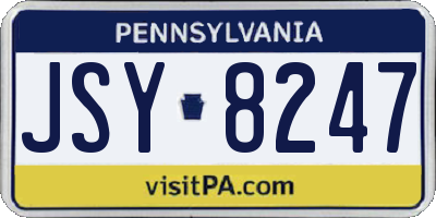 PA license plate JSY8247