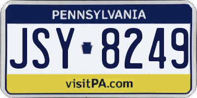 PA license plate JSY8249