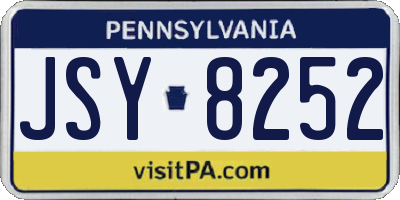 PA license plate JSY8252