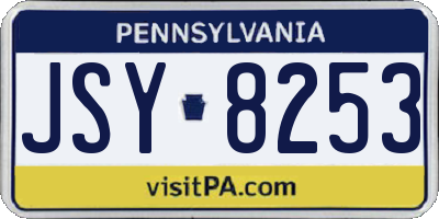 PA license plate JSY8253