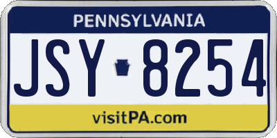 PA license plate JSY8254