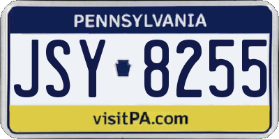 PA license plate JSY8255