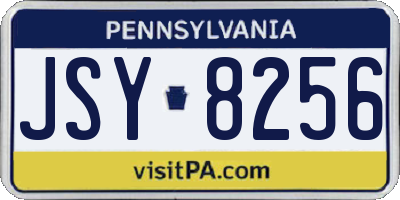 PA license plate JSY8256