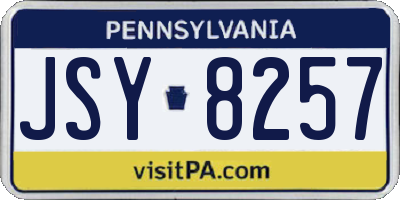 PA license plate JSY8257