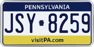 PA license plate JSY8259