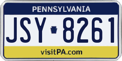 PA license plate JSY8261