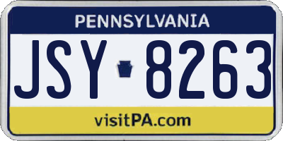 PA license plate JSY8263