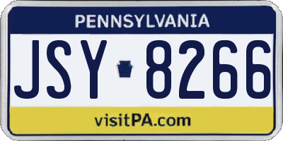 PA license plate JSY8266