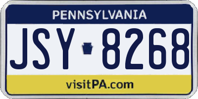 PA license plate JSY8268