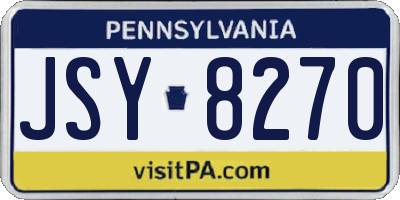 PA license plate JSY8270