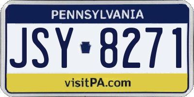 PA license plate JSY8271