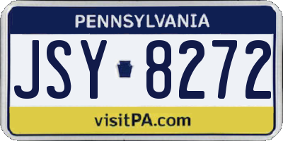 PA license plate JSY8272