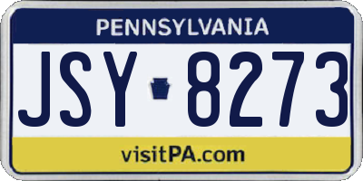 PA license plate JSY8273