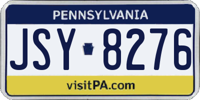 PA license plate JSY8276