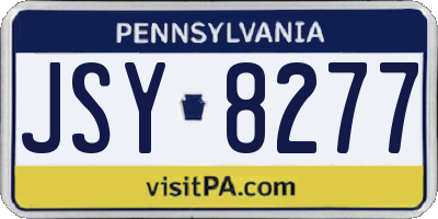 PA license plate JSY8277