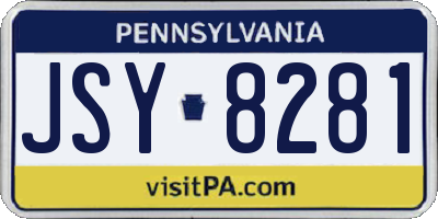 PA license plate JSY8281