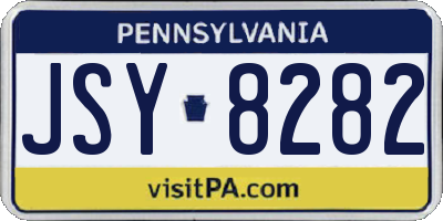PA license plate JSY8282