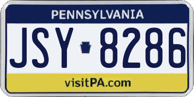 PA license plate JSY8286