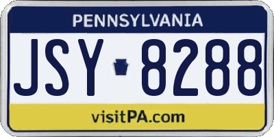PA license plate JSY8288