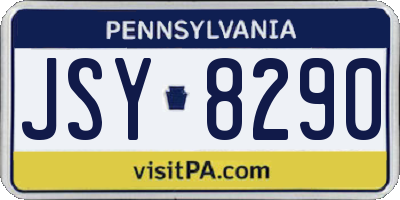 PA license plate JSY8290