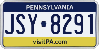 PA license plate JSY8291