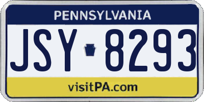 PA license plate JSY8293