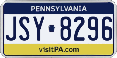 PA license plate JSY8296