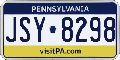 PA license plate JSY8298