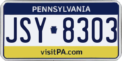 PA license plate JSY8303