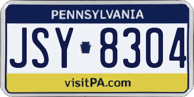 PA license plate JSY8304