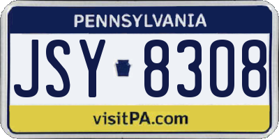 PA license plate JSY8308