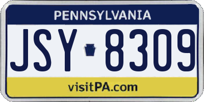 PA license plate JSY8309