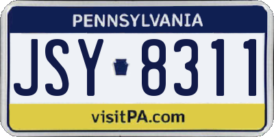 PA license plate JSY8311