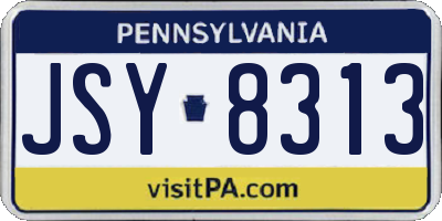 PA license plate JSY8313