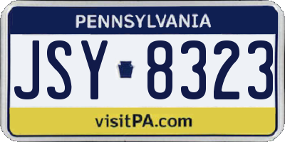 PA license plate JSY8323