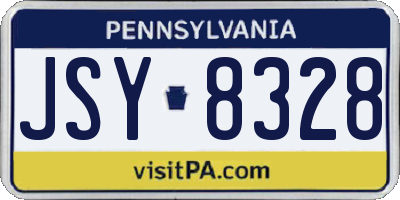 PA license plate JSY8328