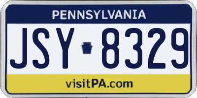 PA license plate JSY8329