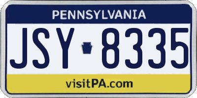 PA license plate JSY8335