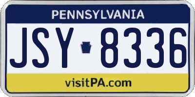 PA license plate JSY8336
