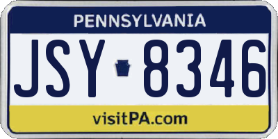 PA license plate JSY8346
