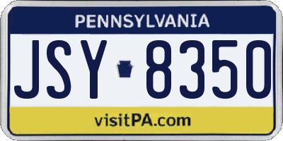 PA license plate JSY8350