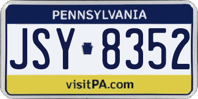 PA license plate JSY8352