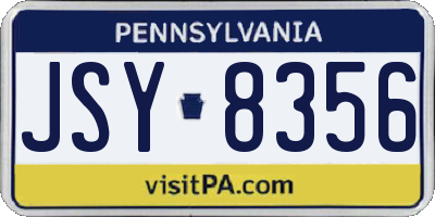 PA license plate JSY8356