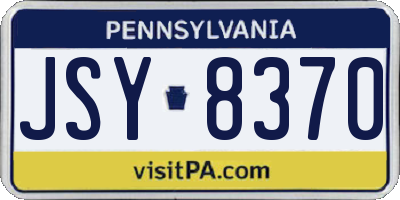 PA license plate JSY8370
