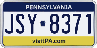 PA license plate JSY8371