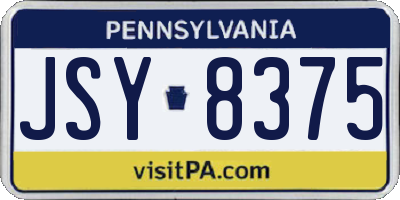 PA license plate JSY8375