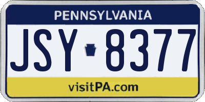 PA license plate JSY8377