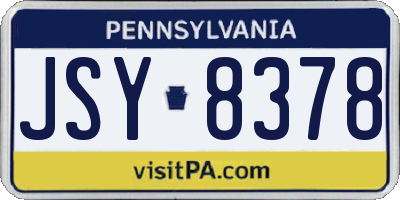 PA license plate JSY8378