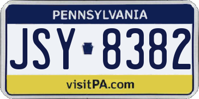 PA license plate JSY8382