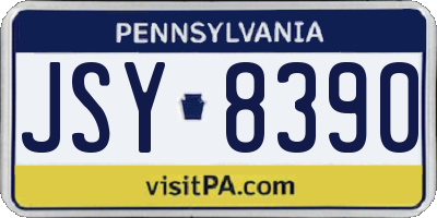PA license plate JSY8390